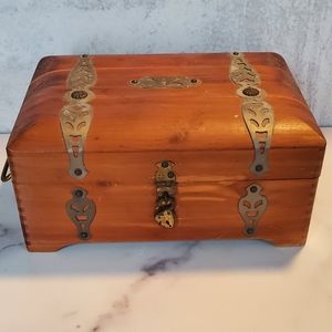 McGraw vintage cedar jewelry box with modernized interior